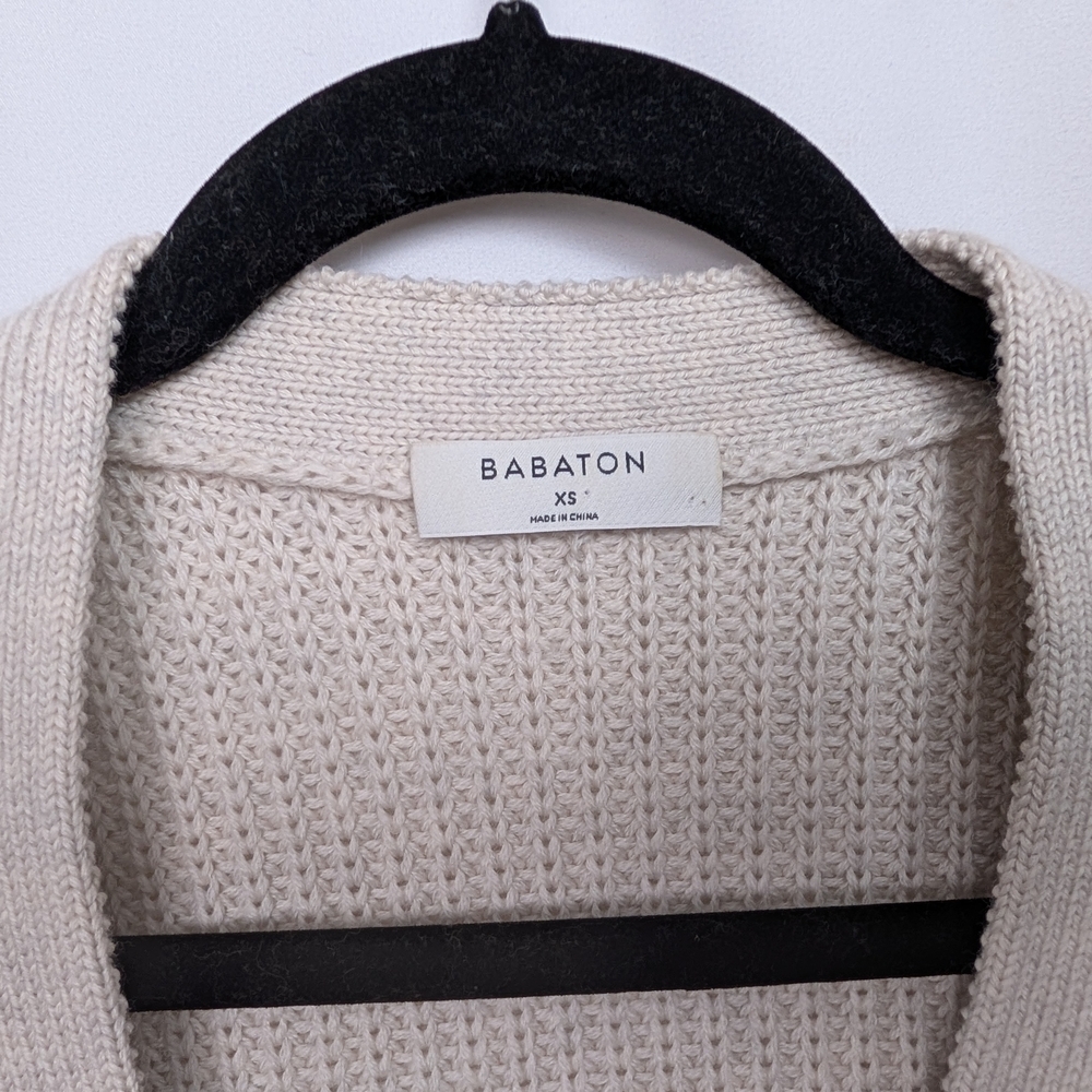 Babaton Cream Ribbed V-Neck Button Cardigan - Picture 9 of 13